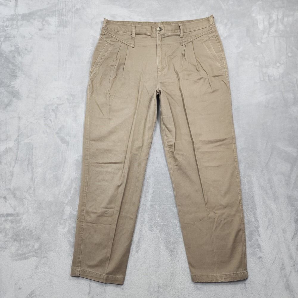 Vintage Cherokee Pants Womens 18 Brown High Rise Pleated Tapered Bareback 80s
